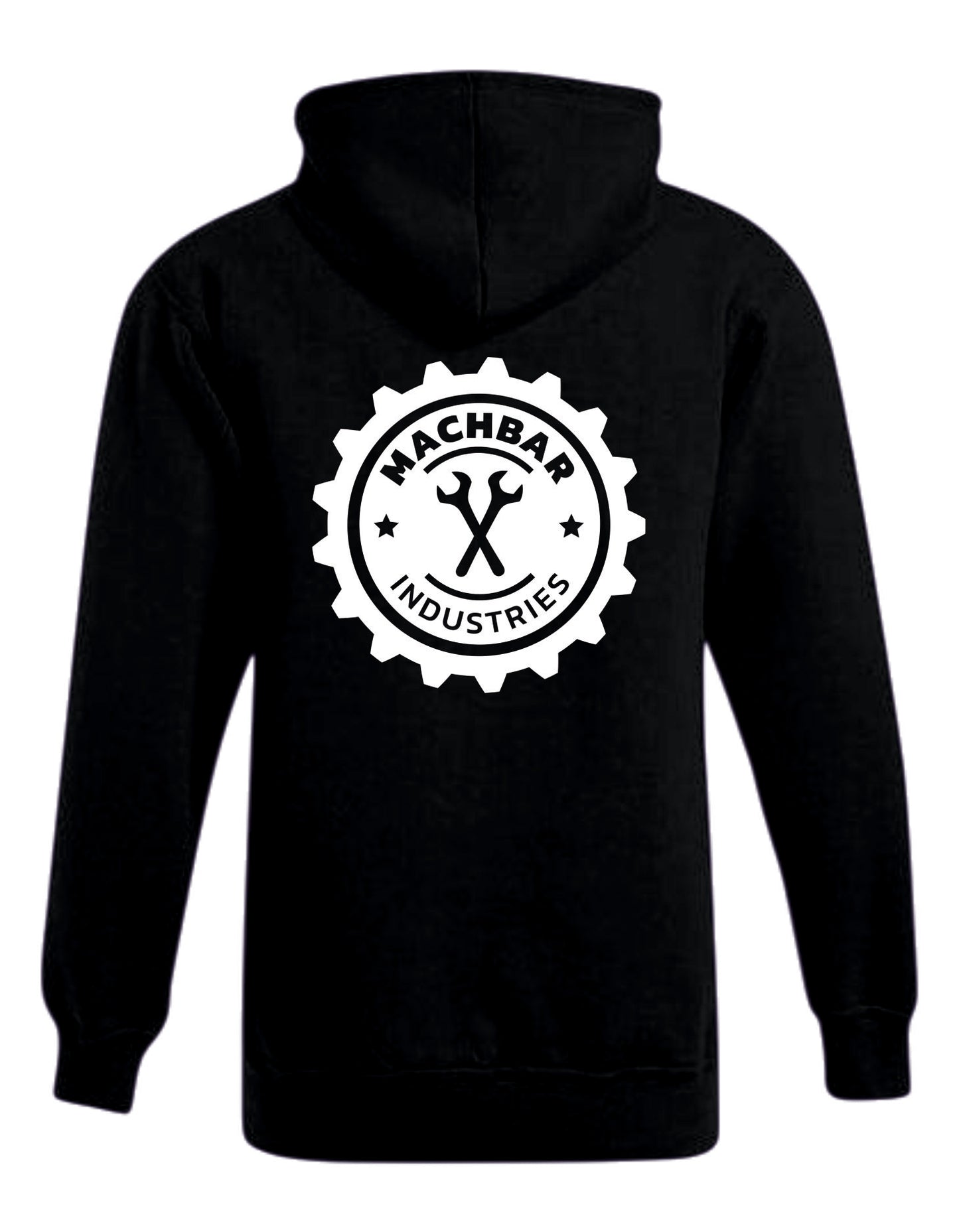 Hoody in schwarz mit Brust Logo und Rücken Logo