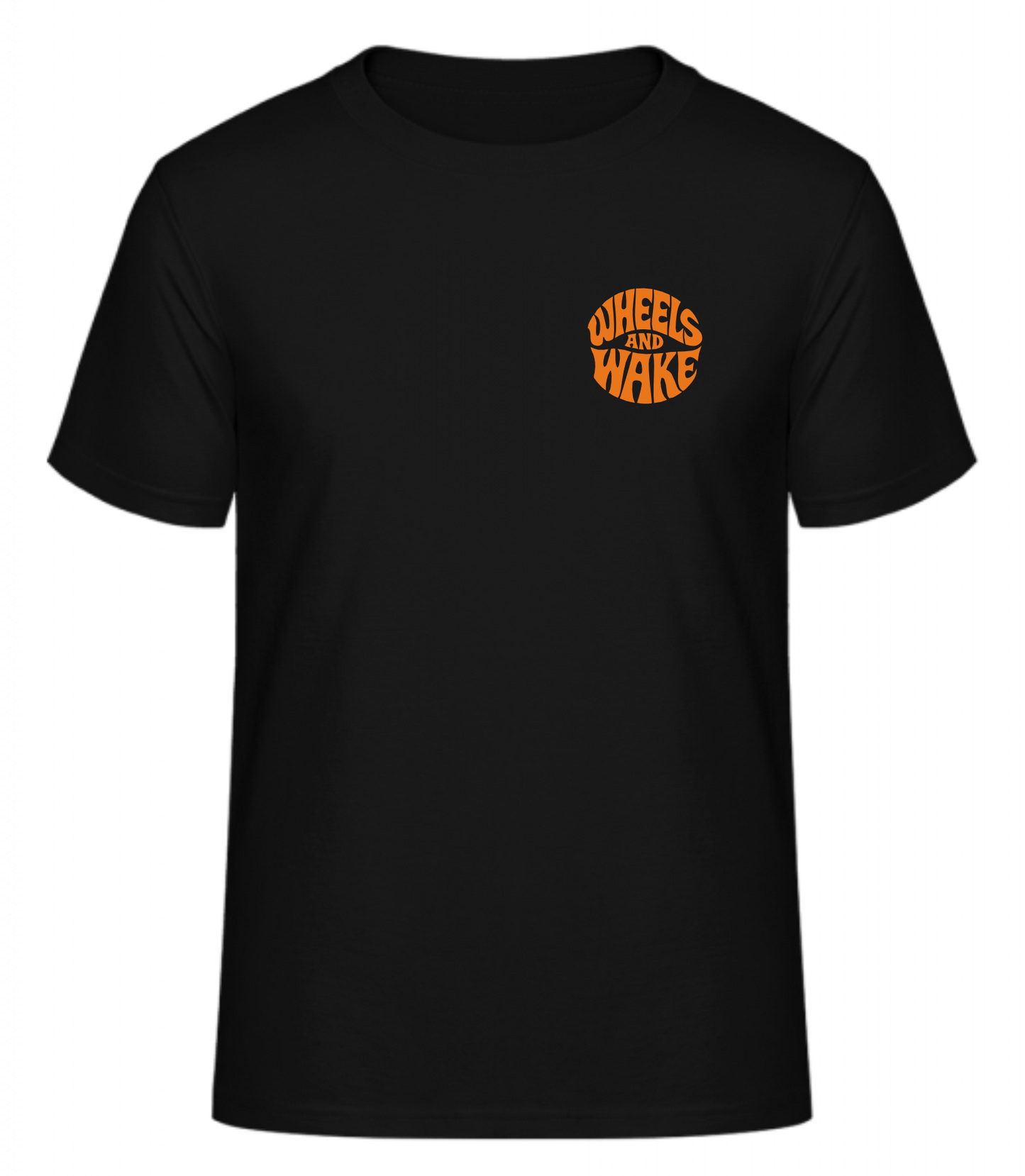 Kurzarm Shirt "NEW Wheels and Wake" in schwarz