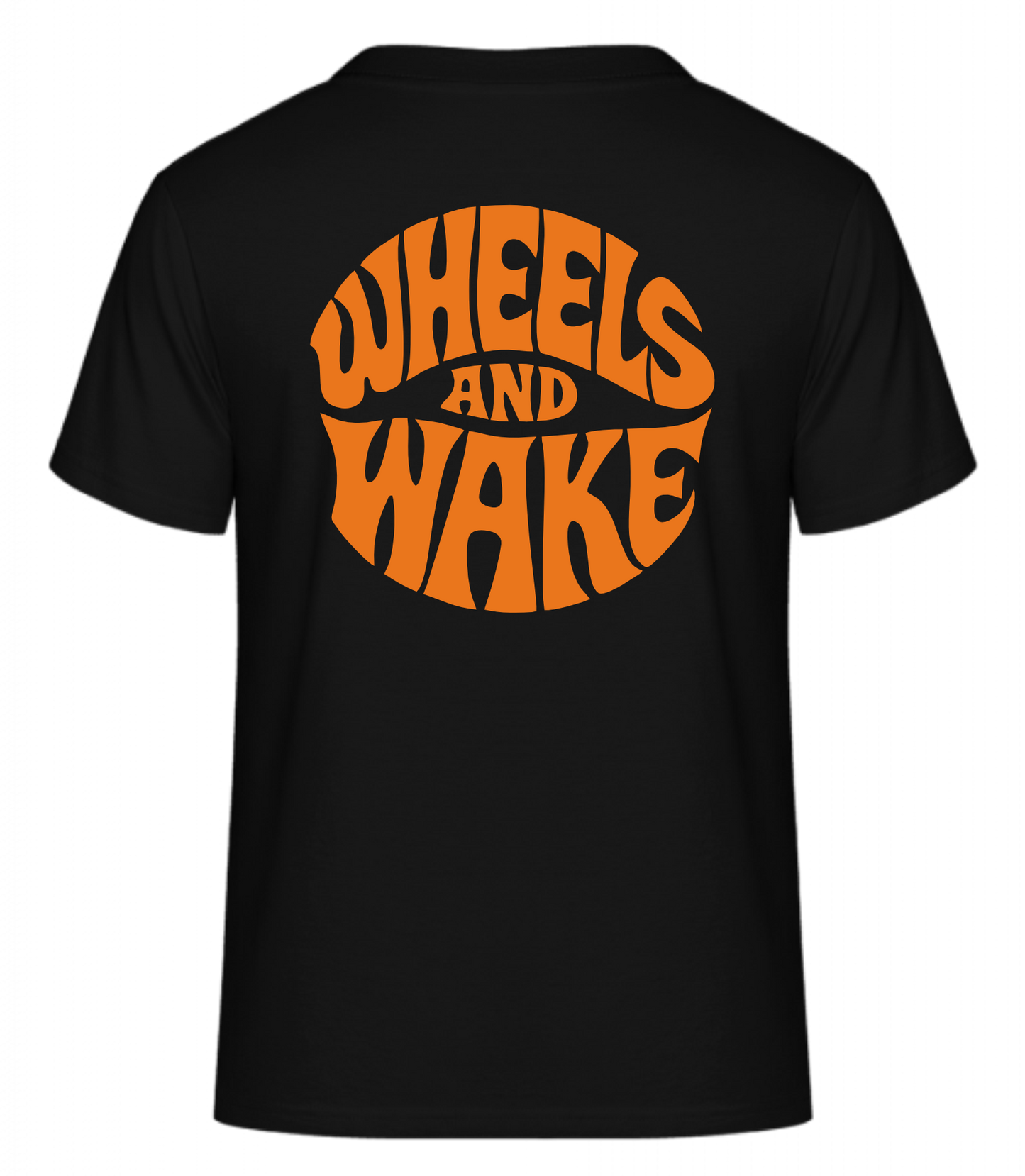 Kurzarm Shirt "NEW Wheels and Wake" in schwarz