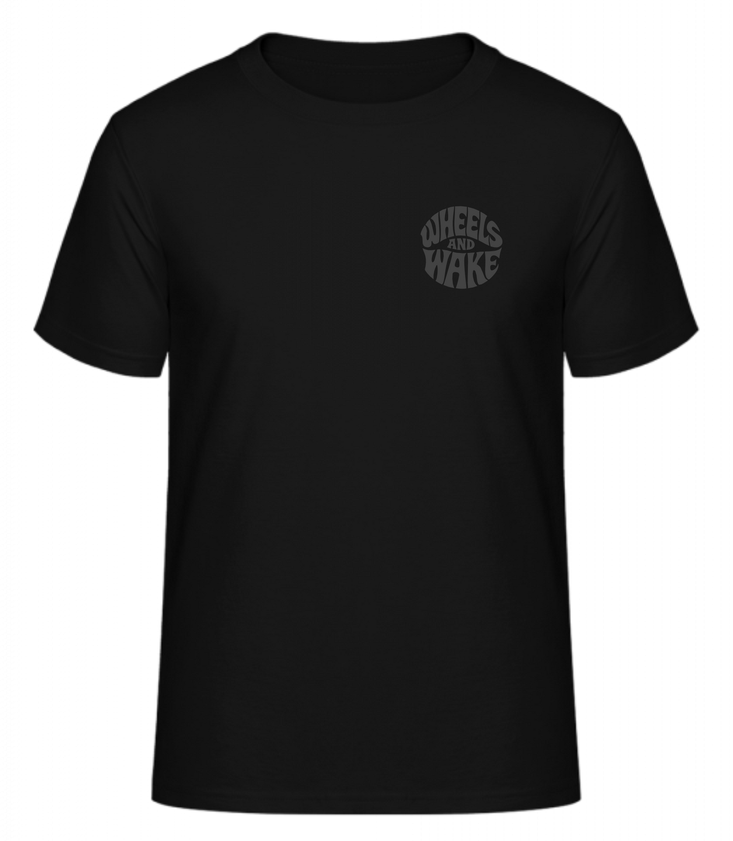 Kurzarm Shirt "NEW Wheels and Wake" in schwarz