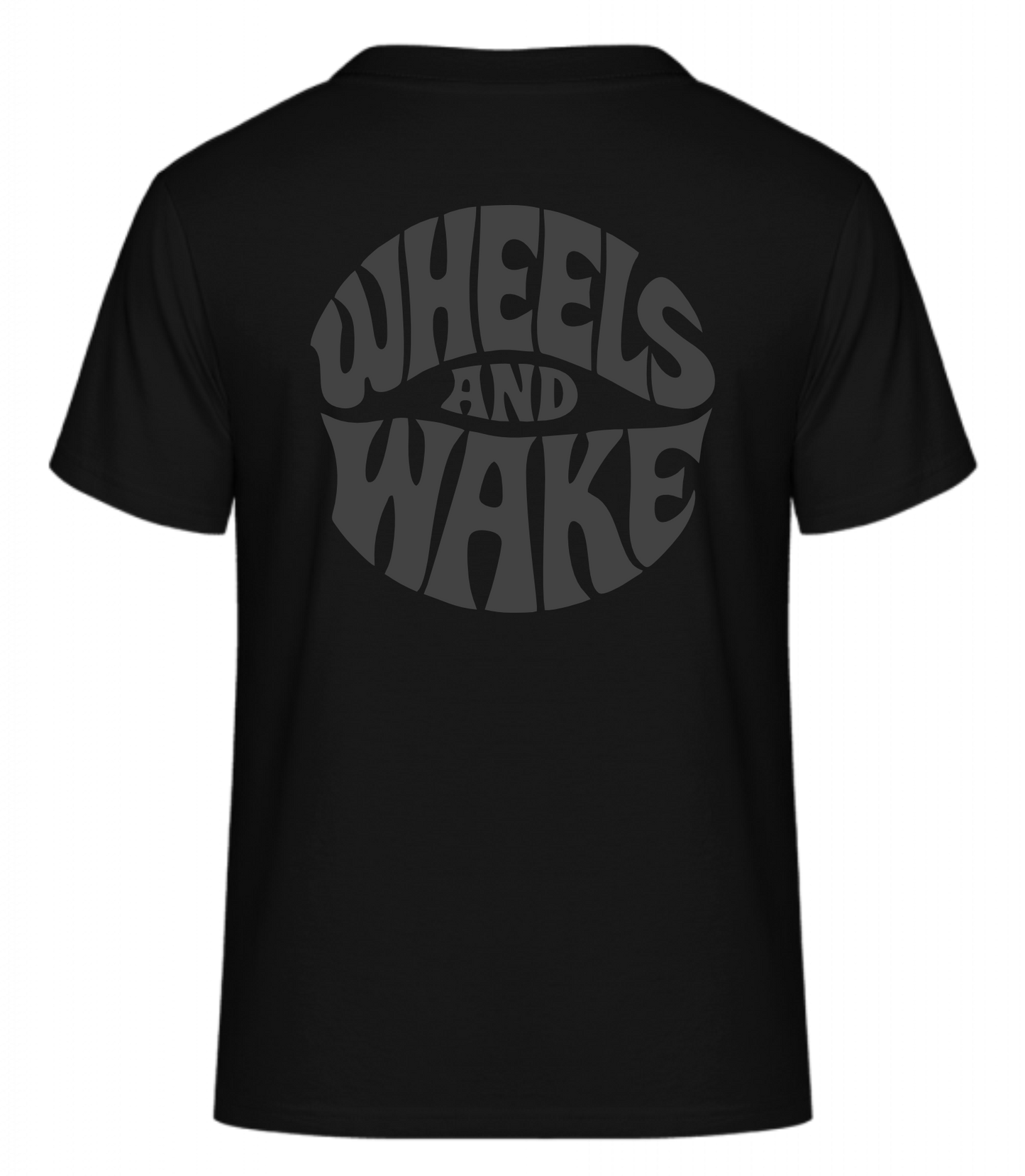 Kurzarm Shirt "NEW Wheels and Wake" in schwarz