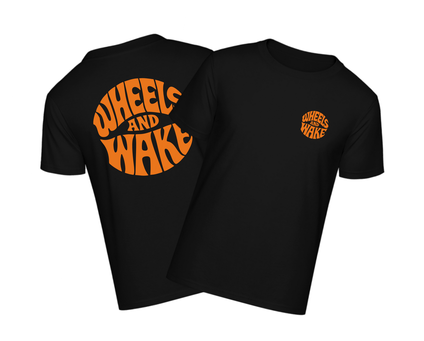 Kurzarm Shirt "NEW Wheels and Wake" in schwarz