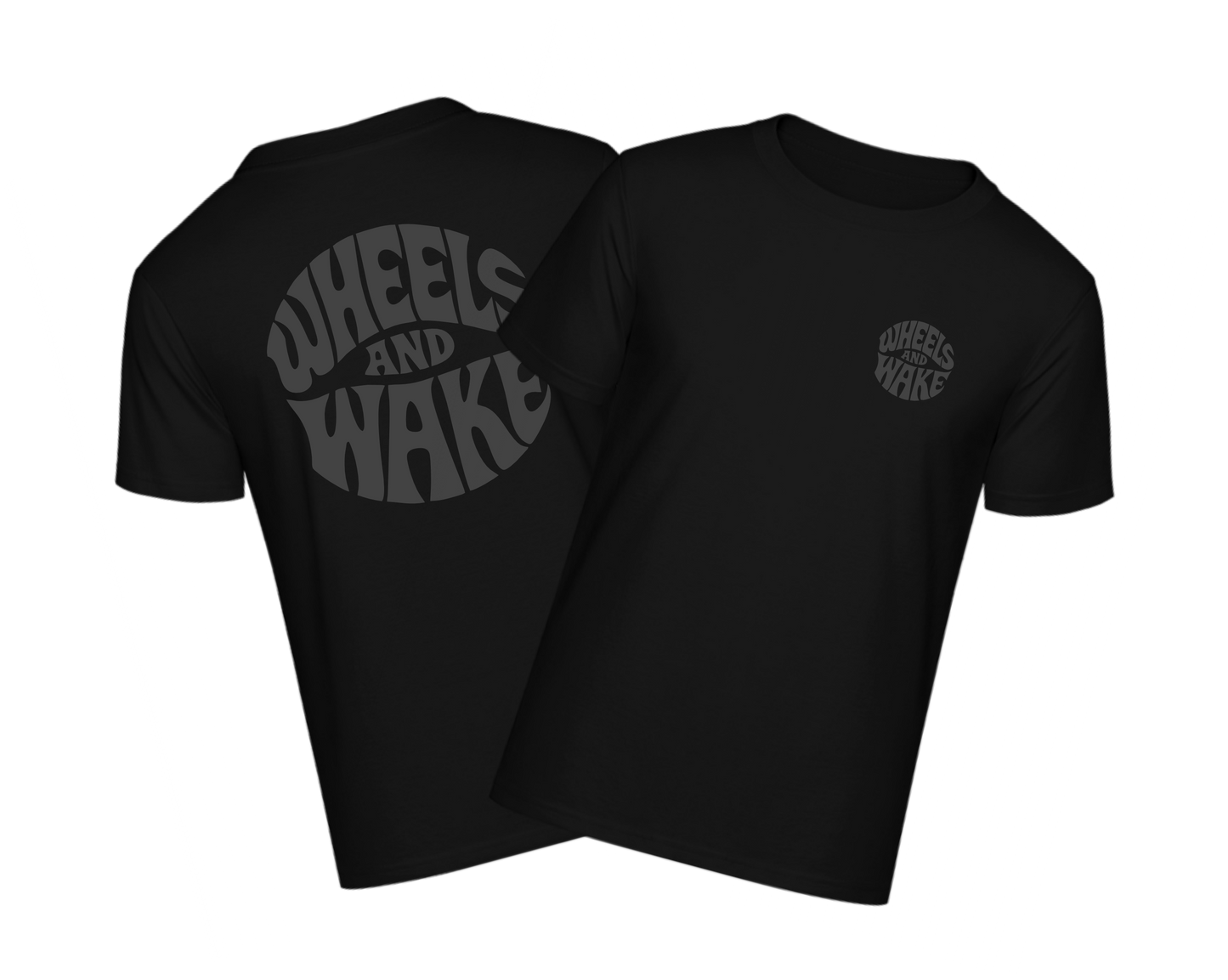 Kurzarm Shirt "NEW Wheels and Wake" in schwarz
