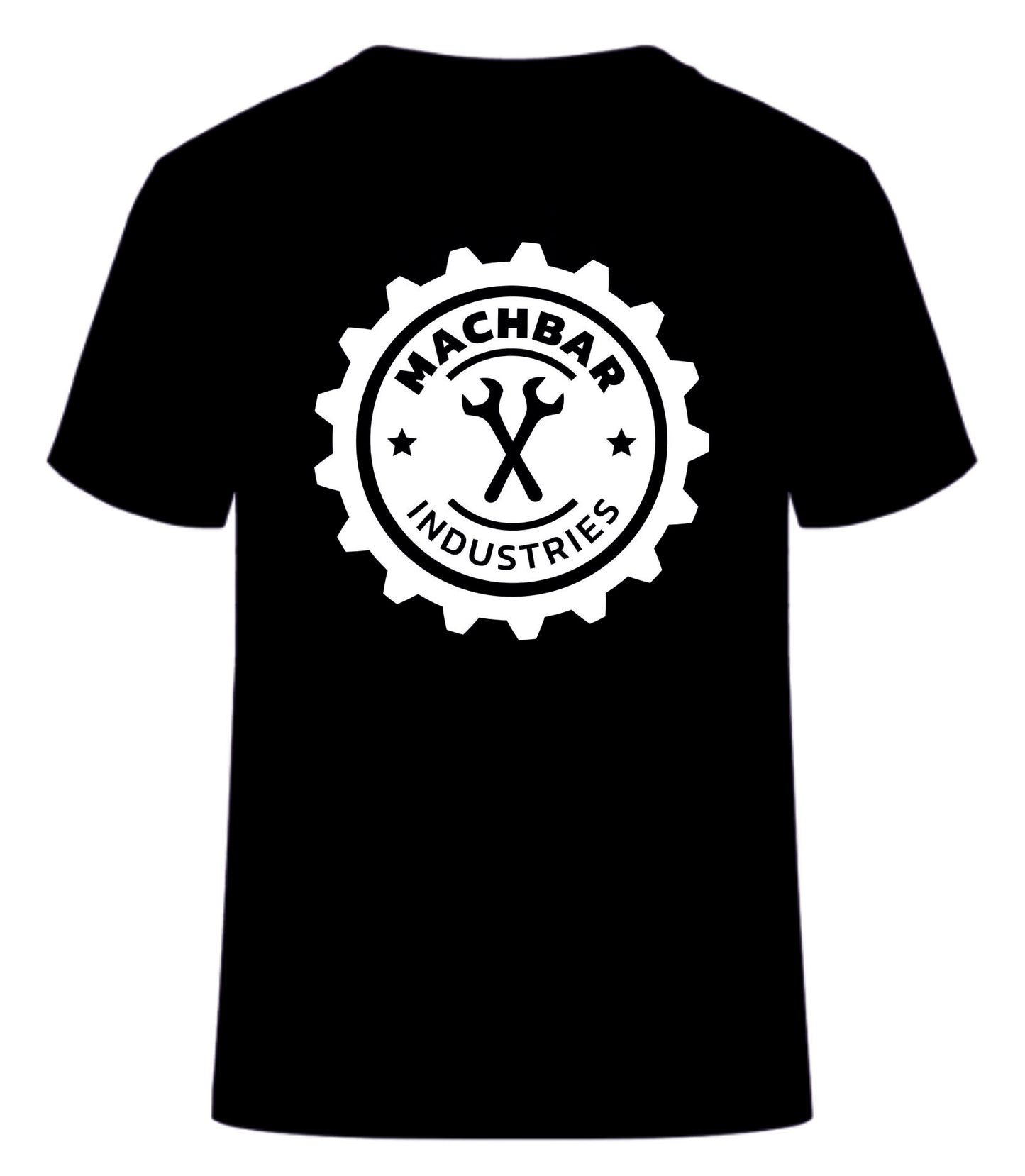 Kurzarm Shirt "Machbar Industries" mit Druck auf der Brust in weiß