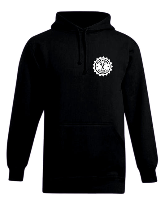 Hoody in schwarz mit Brust Logo und Rücken Logo