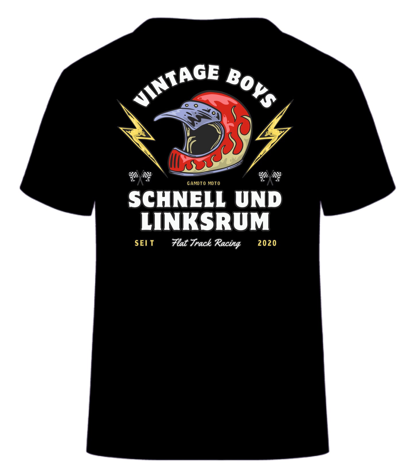Kurzarm Shirt "Vintage Boys" in Schwarz, Weiß oder Sandfarben