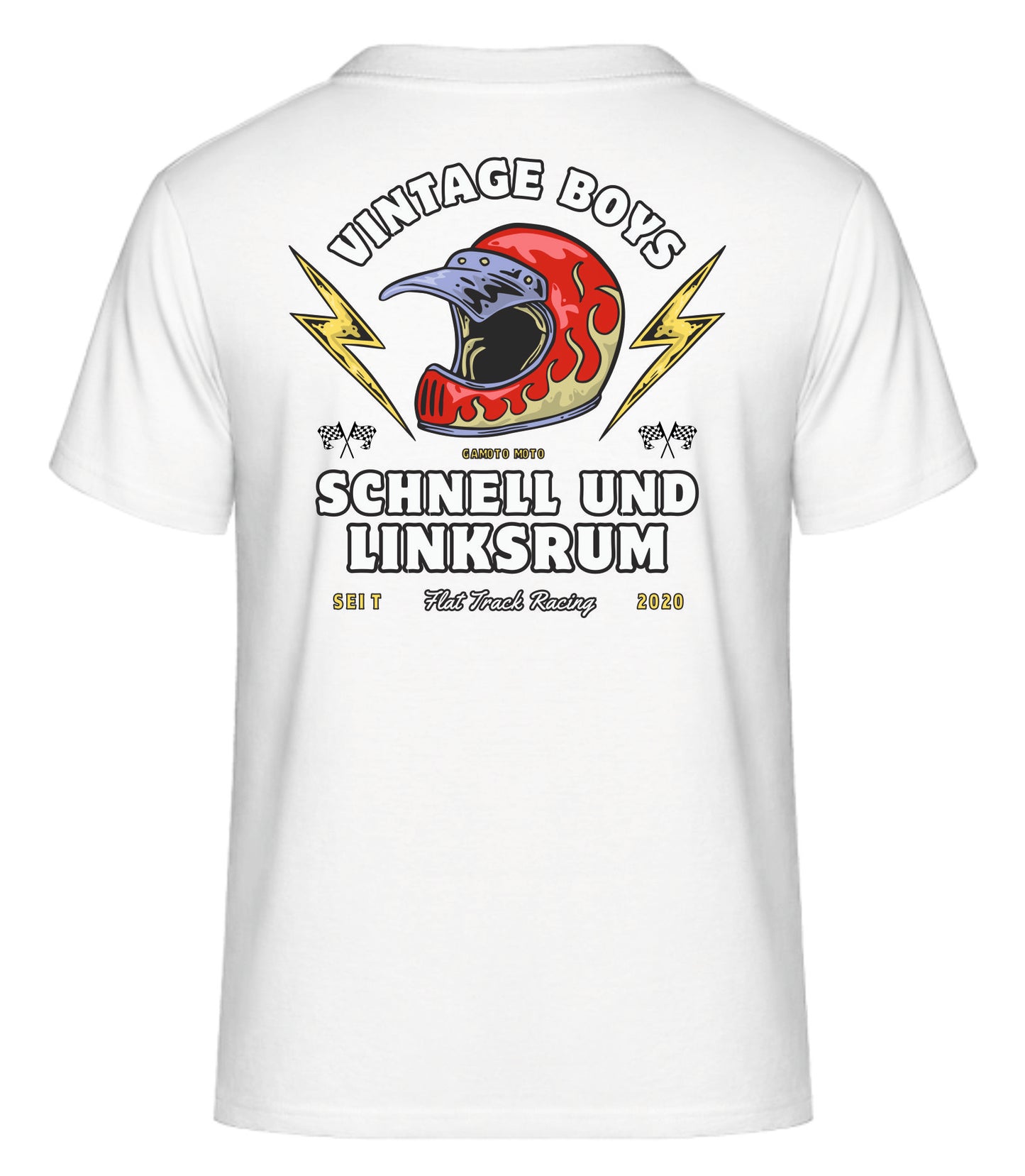 Kurzarm Shirt "Vintage Boys" in Schwarz, Weiß oder Sandfarben