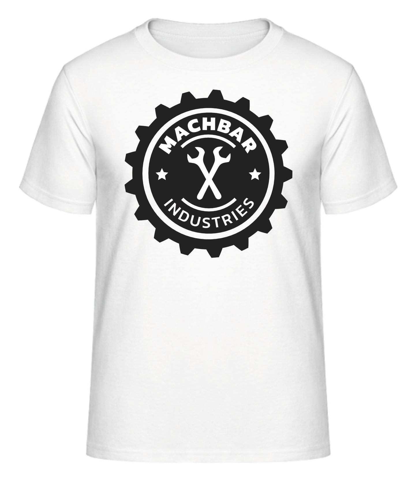 Kurzarm Shirt "Machbar Industries" mit Druck auf der Brust in grau