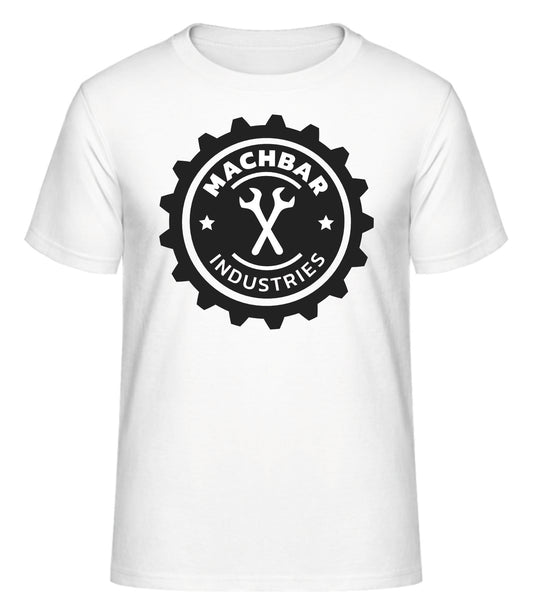 Kurzarm Shirt "Machbar Industries" mit Druck auf der Brust in grau