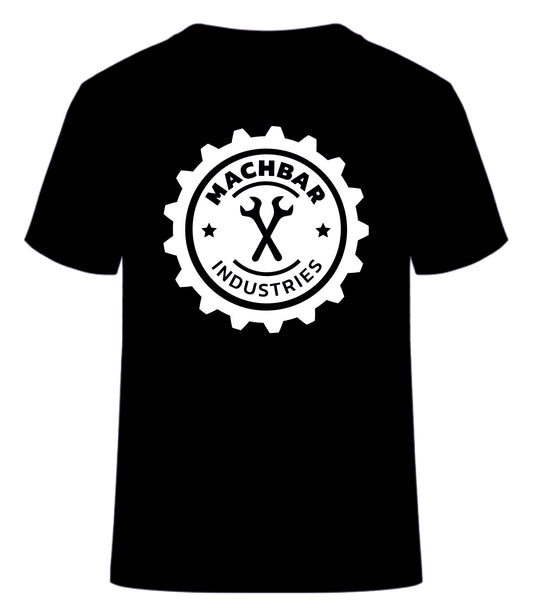 Kurzarm Shirt "Machbar Industries" mit Druck auf der Brust in weiß